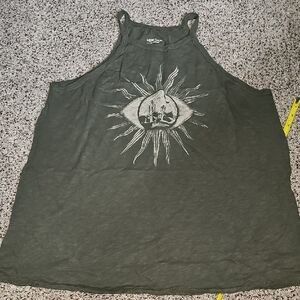 Torrid Dark Green Eye Cactus Boho Graphic High Neck Tank Top 2 2x